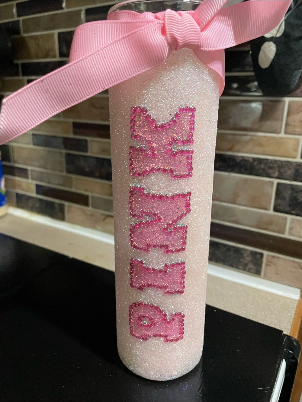 Handmade PINK-Inspired Glitter Candle – Never Used